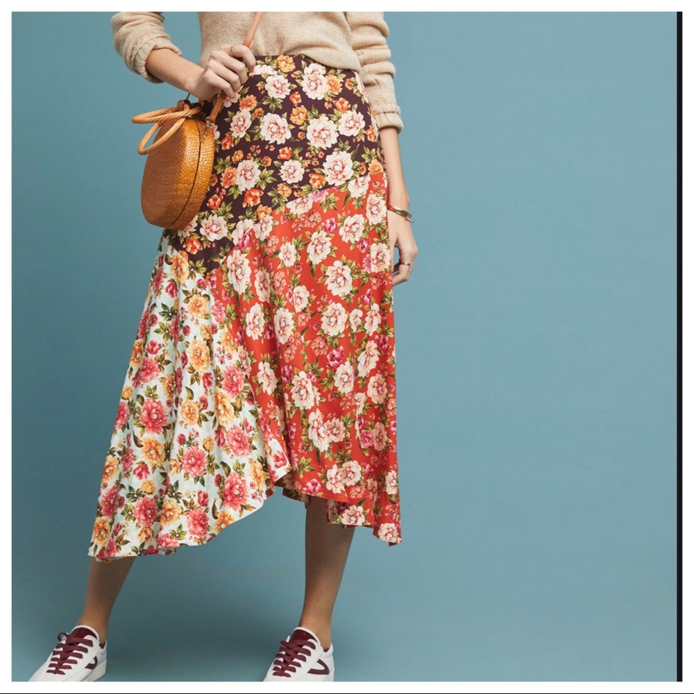 NEW Anthropologie Farm Rio Patchwork Skirt Z45-4 - Picture 2 of 7